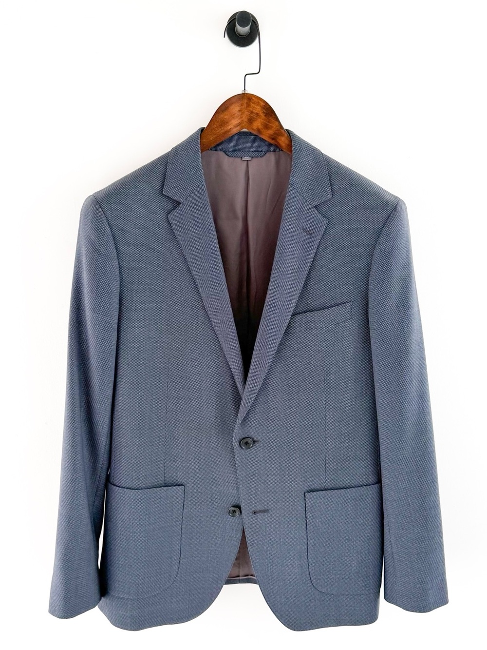 Bonobos Men's Birdseye Blue Italian Wool Textured Sport Coat Blazer 38R Slim Men